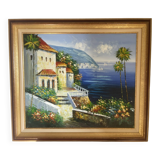 Old Oil Painting Frame Gold Provence Mediterranean Italy