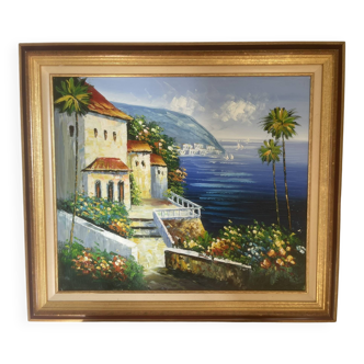 Old Oil Painting Frame Gold Provence Mediterranean Italy
