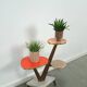 Hoge vintage plantentafel met messing en formica, plantenrek