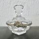 glass jewelry box with brass cherub decoration