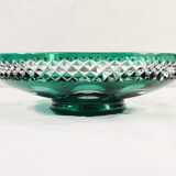 Fruit cup in green cut crystal