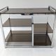 Vintage hifi or TV unit in chrome steel and smoked glass