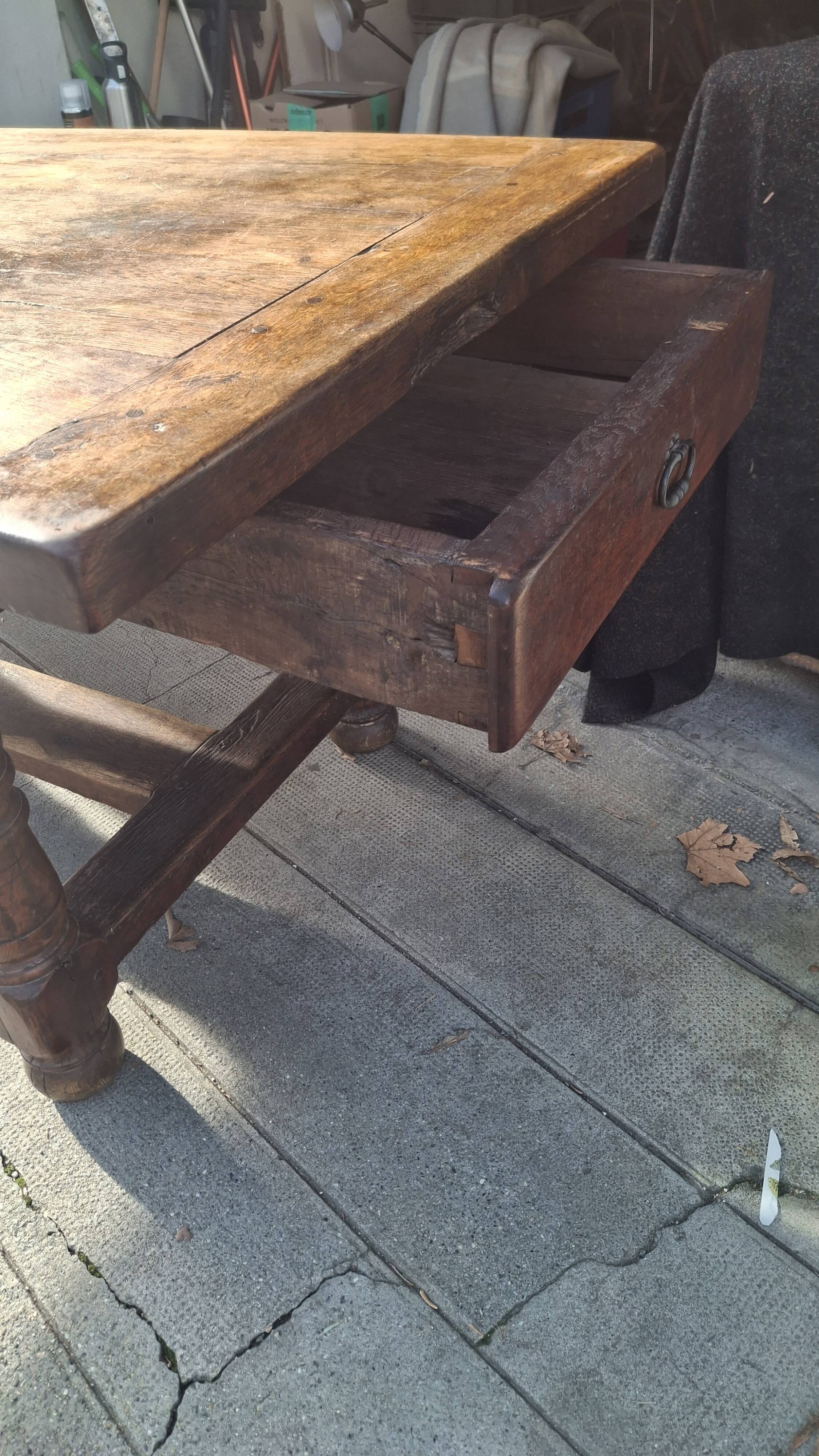 Large oak farmhouse table