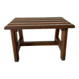 Low stool with wooden slats