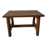 Low stool with wooden slats