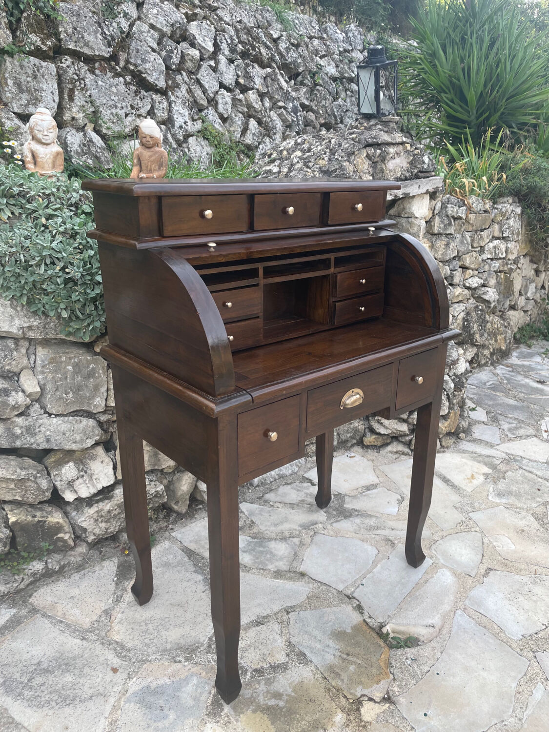 Solid wood cylinder desk