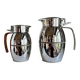 2 Hermès insulated jugs in chrome metal and covered leather.