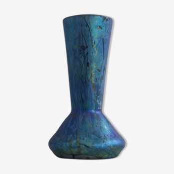 Vase in iridescent Glass Art new of PEACKOCK