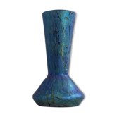 Vase in iridescent Glass Art new of PEACKOCK