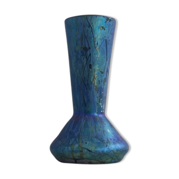 Vase in iridescent Glass Art new of PEACKOCK