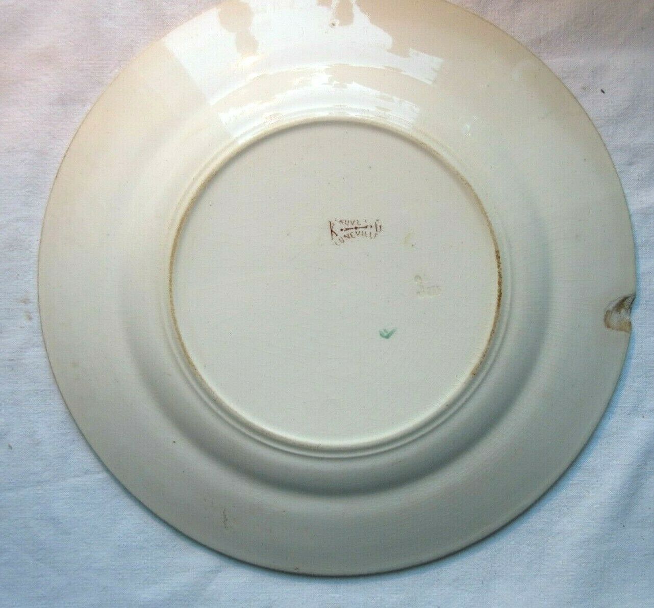 Plate earthenware of lunéville, les fauvettes