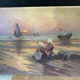 Tableau ancien bord de mer