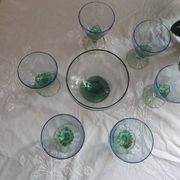 Set of 6 glasses and a Bormioli Rocco Bahia coupe, Italy