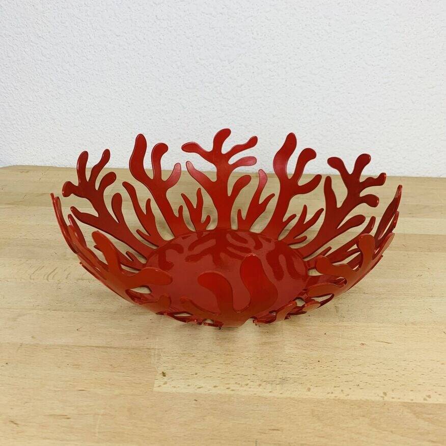 Alessi Mediterraneo red designer fruit bowl by Emma Silvestris 30 cm
