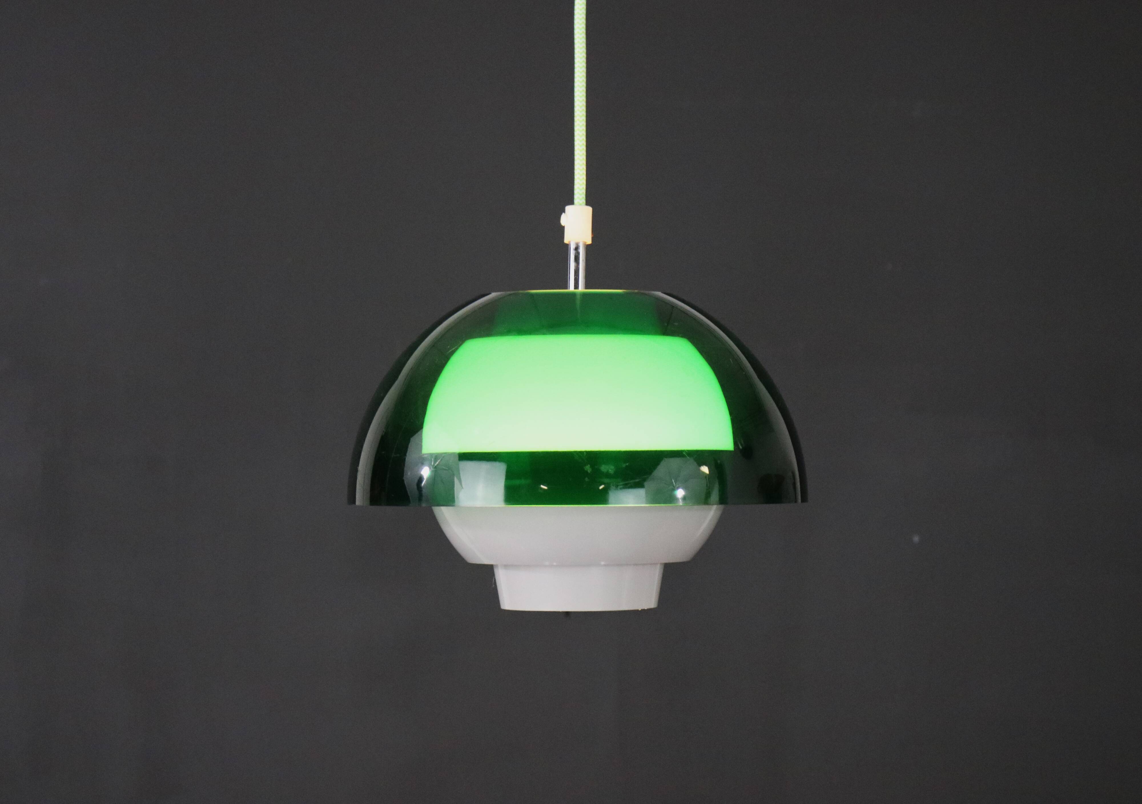 Great looking acrylic pendant lamp by Bent Karlby for ASK Lightings - Model Ergo - Denmark 70's