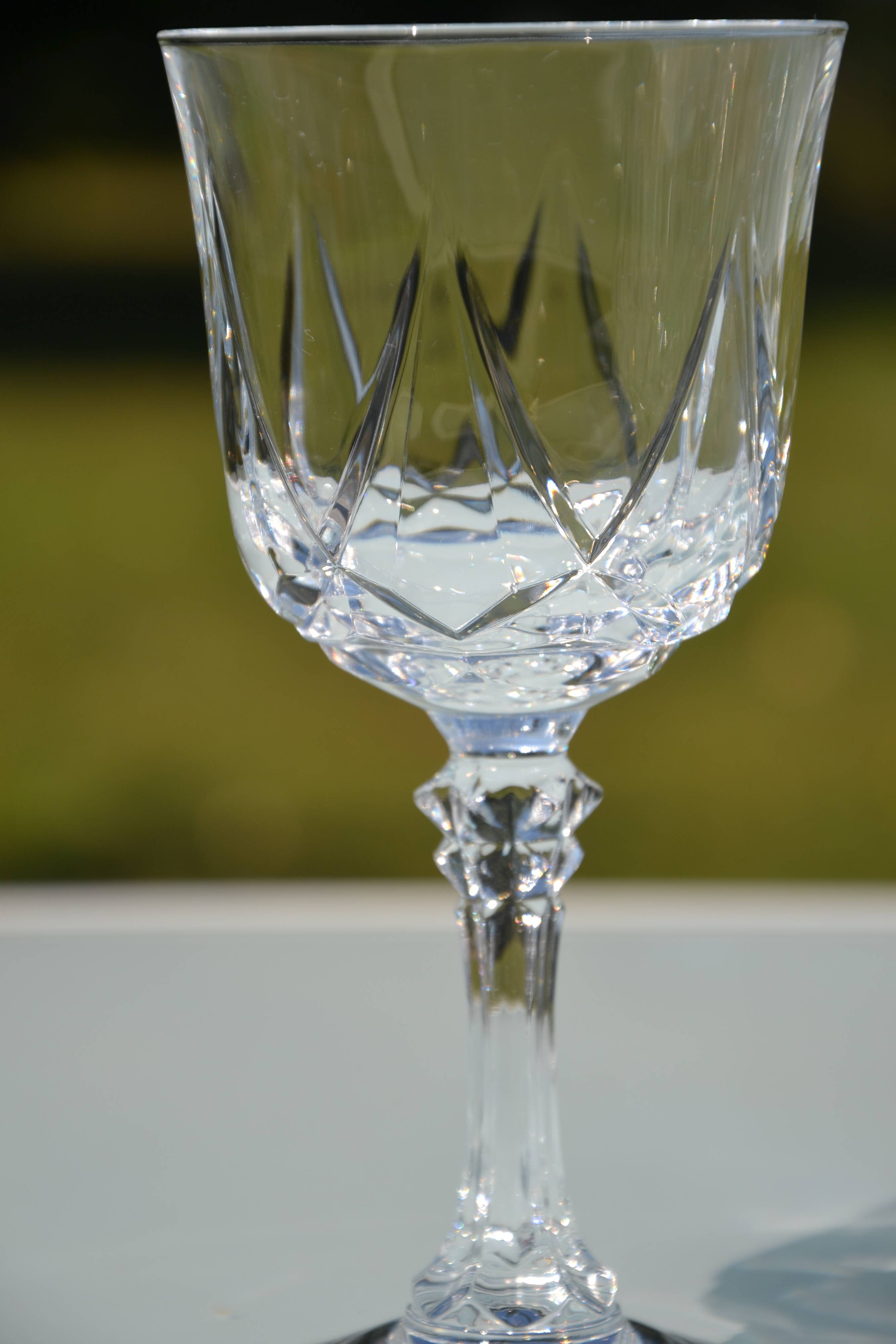 9 Arques crystal glasses, Auteuil and Louvre models