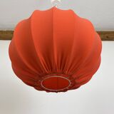 Cocoon orange fabric pendant light, 70s vintage style