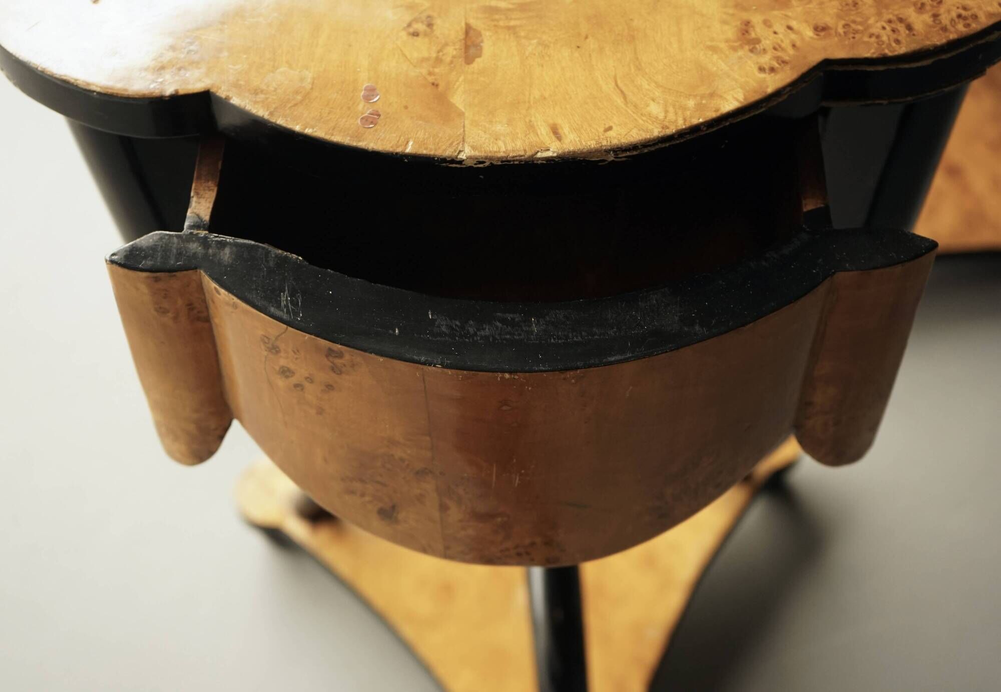 Decorative Italian Burl Maple and Birch wood Side Tables. 1950s