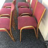 Series of 6 bow wood steiner chairs