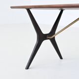 Karl Ekselius sculptural coffee table rosewood J.O.C. Sweden 1960