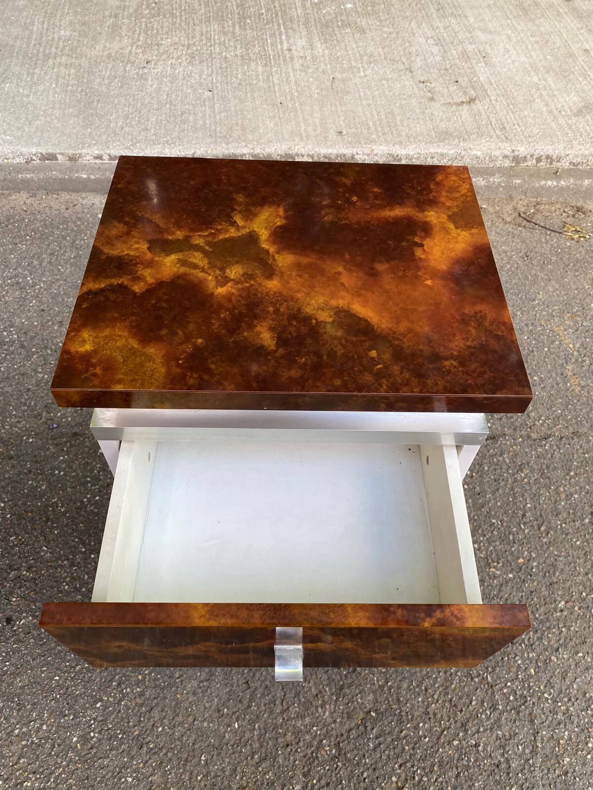 Commode loupe d'orme 1970 4 tiroirs