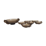 Dessert service 30s frosted glass