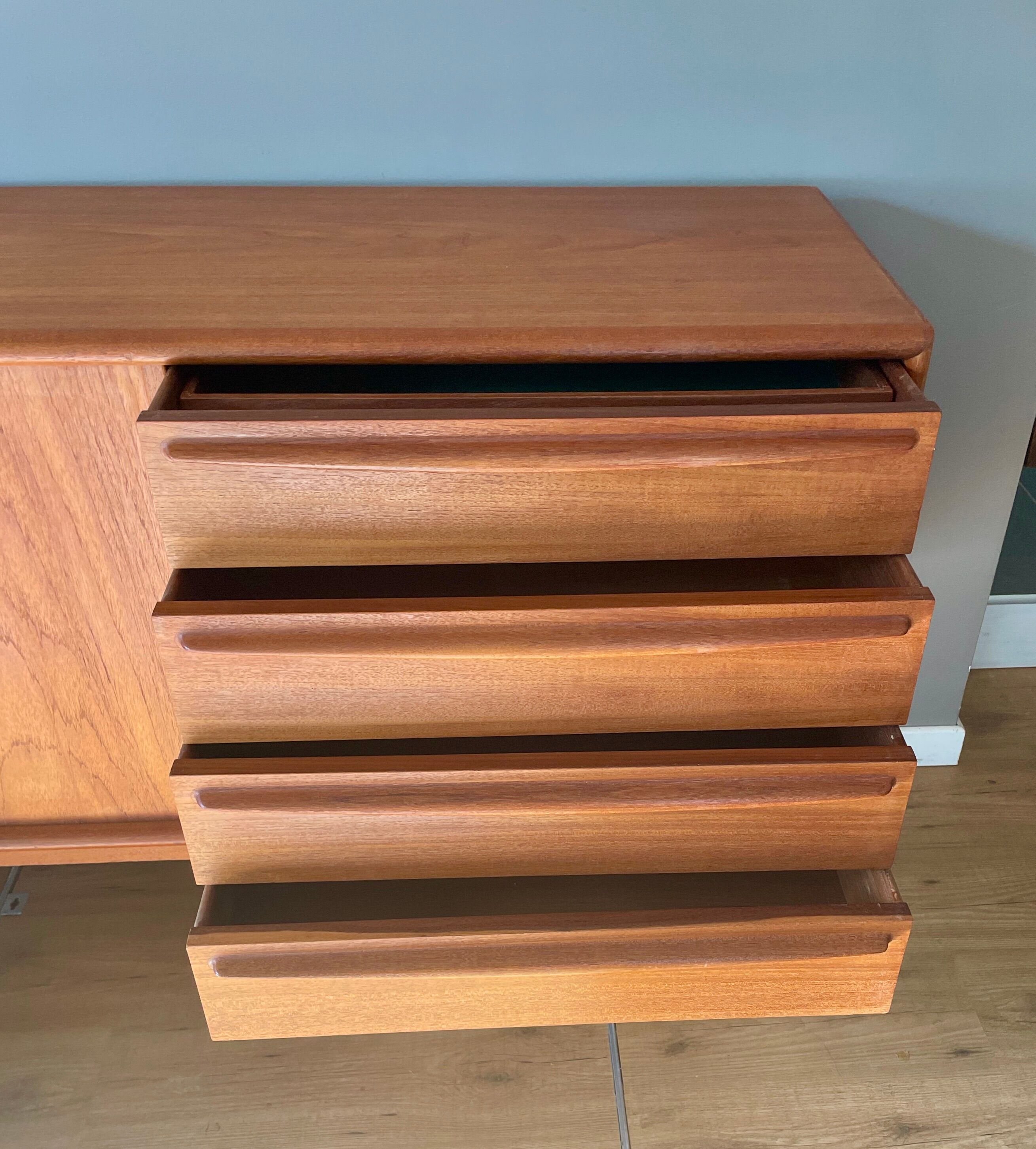 Vintage Scandinavian teak row by Bernhard Pedersen for Samcom, 1960s