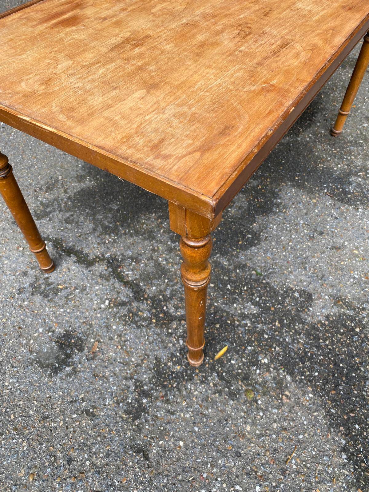 Vintage rectangular solid wood coffee table