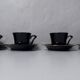 4 old black and gold cups in Vintage color