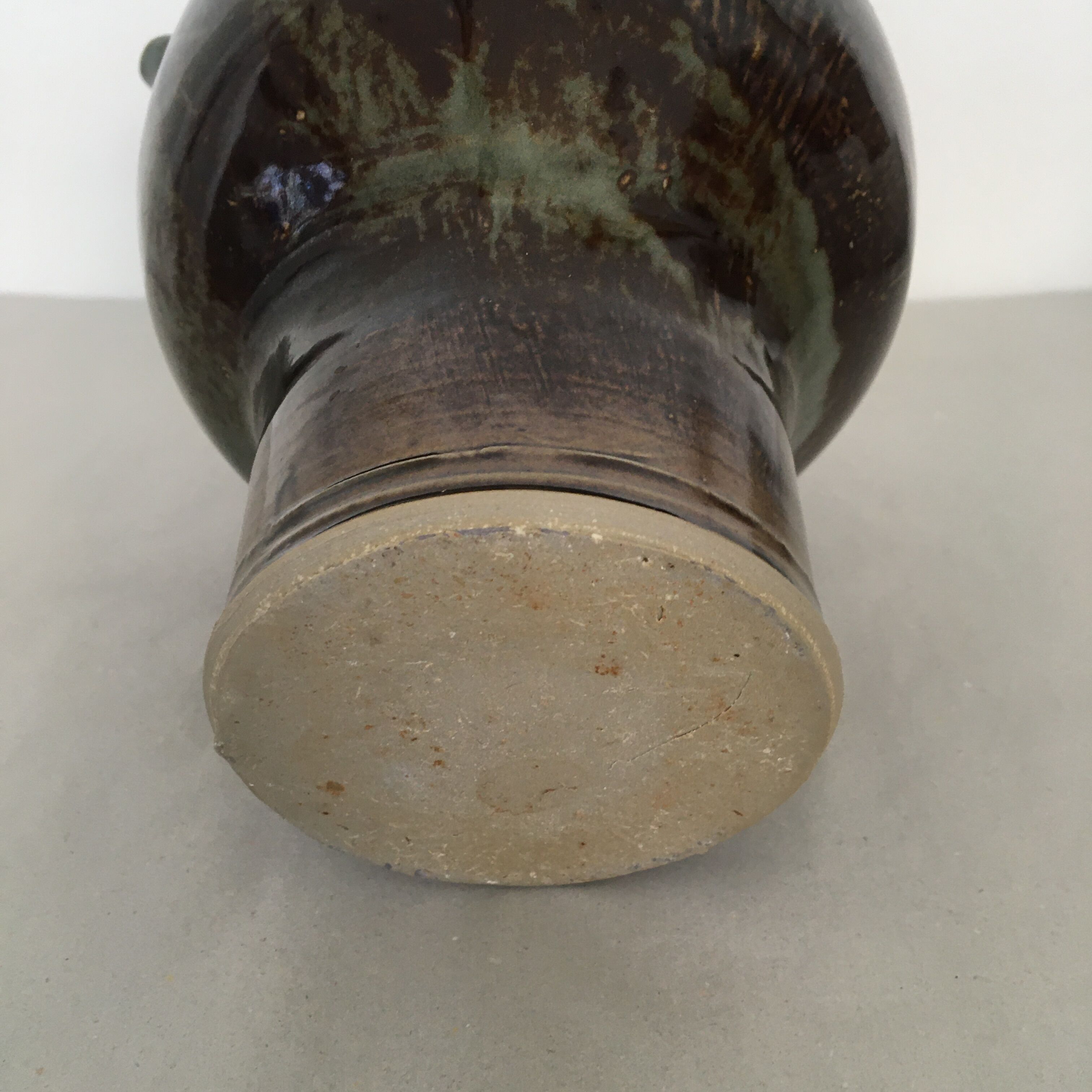 Pitcher gargoulette in enamelled sandstone