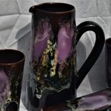Carafe et six verres Vallauris