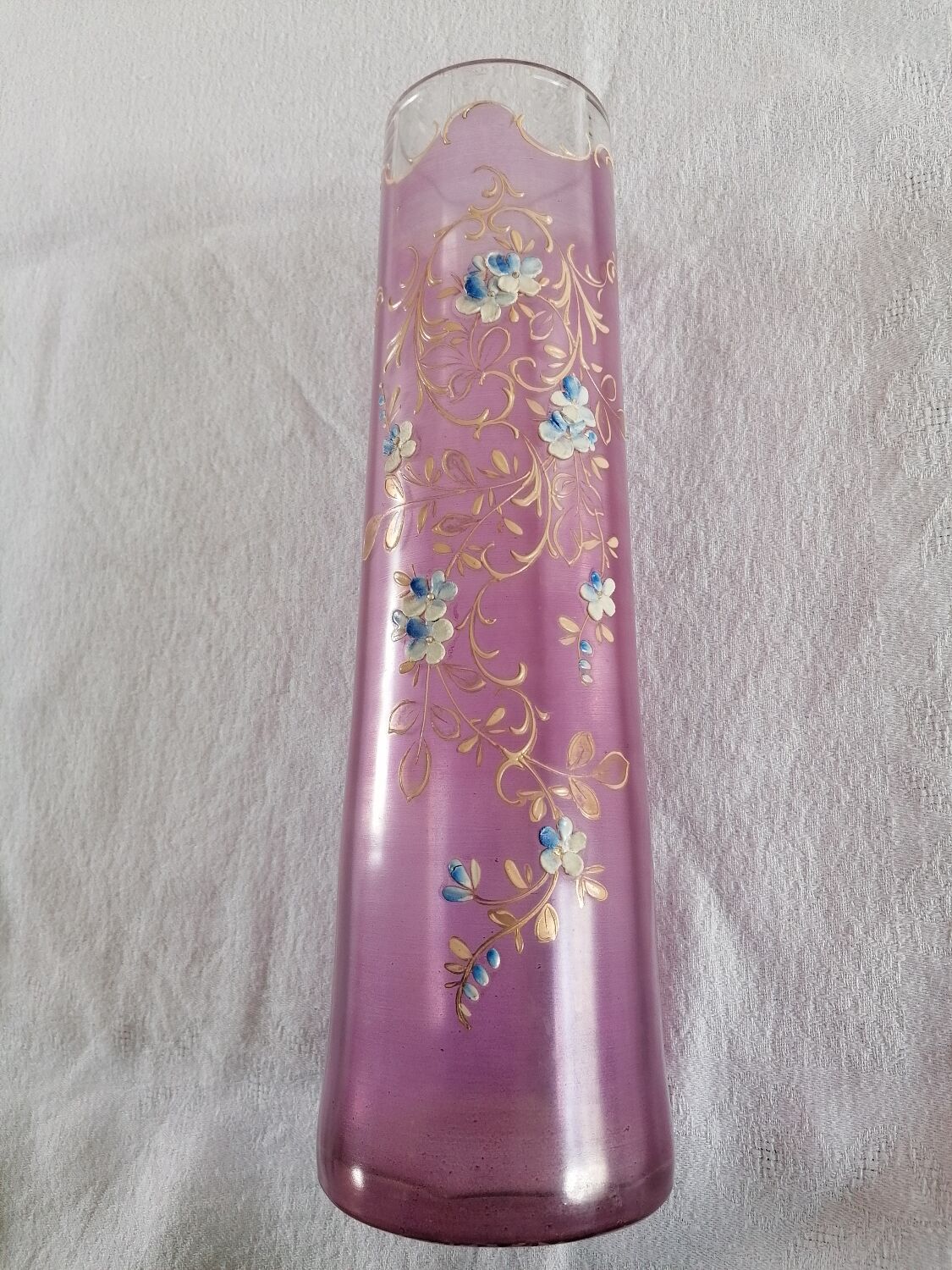 Enamelled roller vase