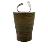 Mid-century style dark green ceramic vase, Gabriele Bucci Italy ca. 2000s