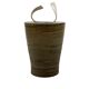 Mid-century style dark green ceramic vase, Gabriele Bucci Italy ca. 2000s