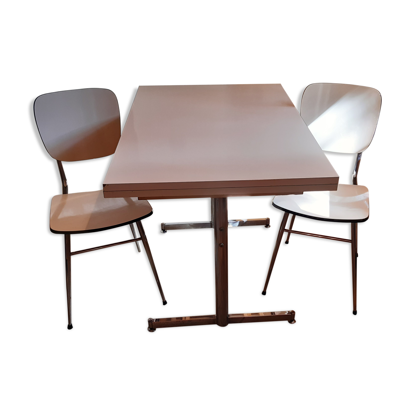 Kitchen table and 2 formica chairs