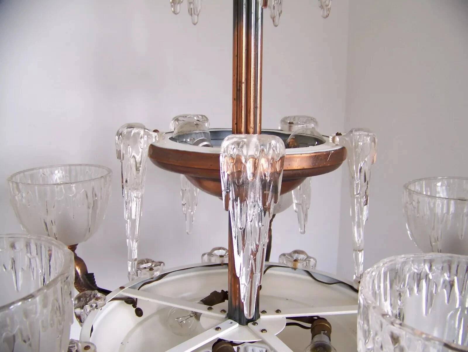 Art Deco chandelier signed Ezan, France