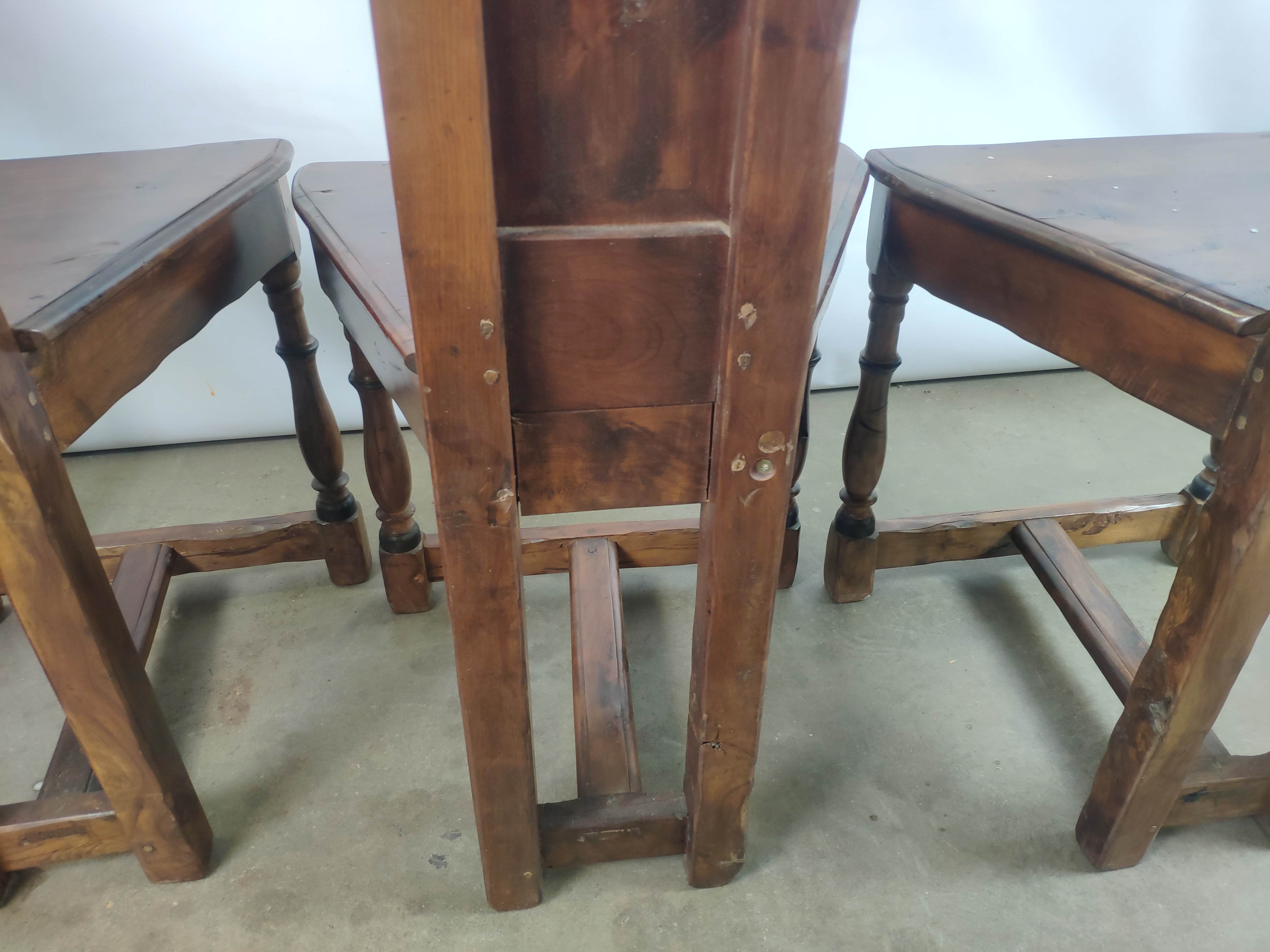 Renaissance moulded walnut chairs