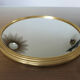 Plateau miroir rond en aluminium doré art deco années 40 50