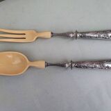Sterling silver and ivorine salad servers