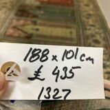 Distressed Turkish Rug 188x101 cm wool Vintage shabby Chic Runner Blue, Beige