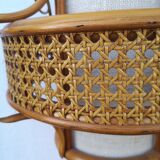Vintage rattan and canning chandelier