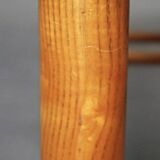 Rustic bench in raffia and solid wood