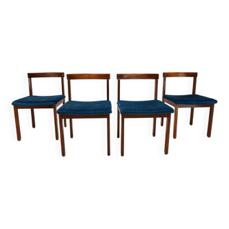 Asko Finland set of 4 Tectonia dining chairs by Jussi Peippo, 1960