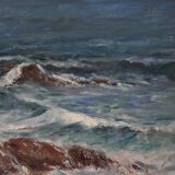 Léonie Humbert-Vignot, The Waves at Saint-Guénolé, circa 1920