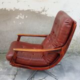 Rotating armchair in vintage skaî 1970