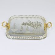 Ercole Barovier Swirl Murano Glass Mirror Serving Tray, Venice, 1940s