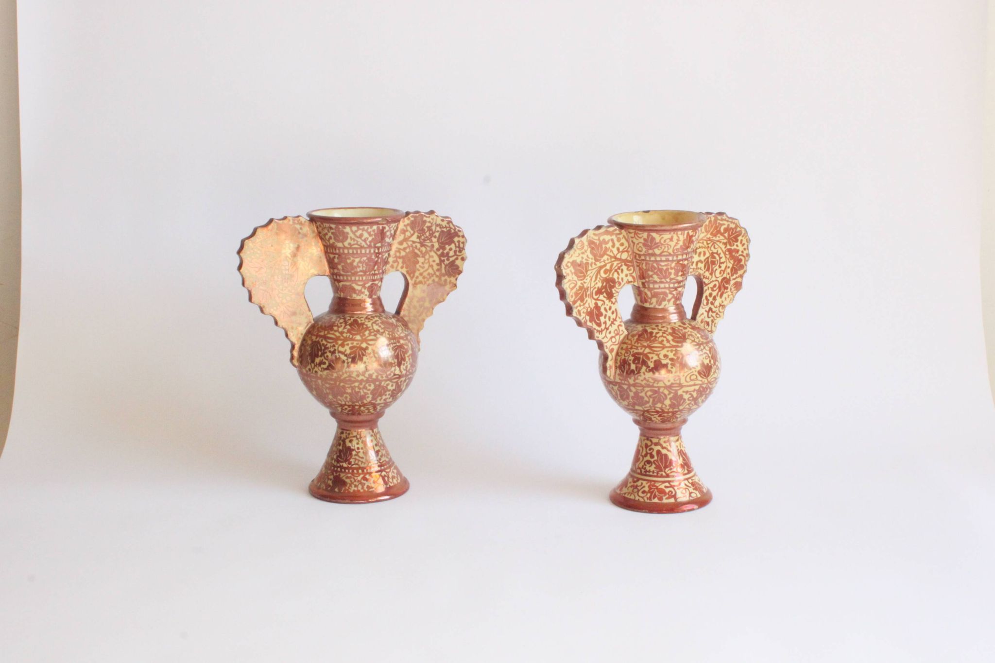 Vases Néoclassiques Espagnols en Cuivre Lustré, 19e