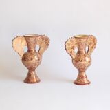 Neoclassical Spanish Copper Lustre Vases, 19Th