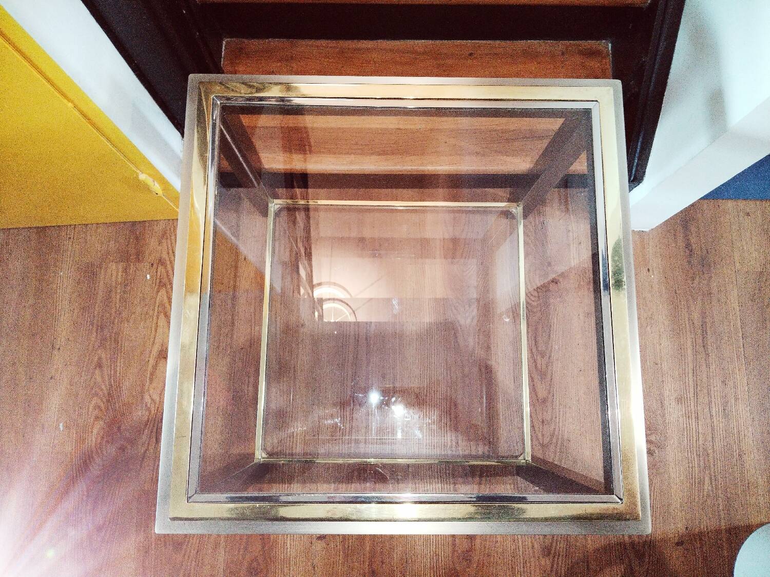 Belgo Chrom brass side table, 1980