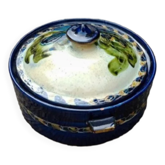 Vallauris ceramic casserole dish with fig decoration